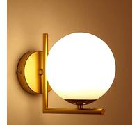 Mengjay Retro Wall lamp Wall Light Pendant Clear Glass Ball(15cm) with Copper Base Bedside lamp for Industrial Restaurant/Bedroom/Living Room/Entrance/Bar Light - E27 (B)