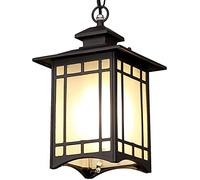 Mengjay Trade E27 Hanging Lamps Outdoor Pendant Light Black Retro IP44 Ceiling Vintage Industrial Metal Lights Rainproof Gazebo Villa Loft Patio Balcony Courtyard (Style A)