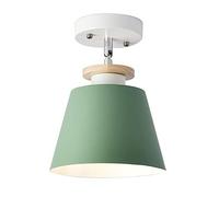 Mengjay Trade E27 Industrial Hanging Pendant Lamp, Macaron Ceiling Lights, 60W Shades LightingRetro Ceiling Lamp, Metal Chandelier Living Room Bedroom Office Restaurant Coffee Shop Bar (Green)