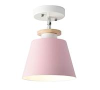 Mengjay Trade E27 Industrial Hanging Pendant Lamp, Macaron Ceiling Lights, 60W Shades LightingRetro Ceiling Lamp, Metal Chandelier Living Room Bedroom Office Restaurant Coffee Shop Bar (Pink)