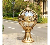 Mengjay Trade Exterior Rainproof Pillar Light Traditional Landscape Waterproof Outdoor Pillar Light Column Lamp Aluminum Post Lanterns American Patio Villa Garden Gate Street Lighting,Gold