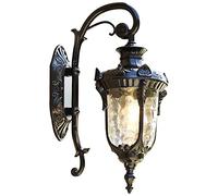 Mengjay Trade Exterior Wall Lanterns, Outdoor Wall Sconce Porch Light Fixture,Black Glass Lantern Wall Light Porch Indoor Outdoor Garden Decorative Lamp Fixture Waterproof