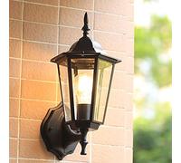 Mengjay Trade Glass Lantern Wall Sconce Light Vintage Outdoor Waterproof Rustproof Wall Lamp Outside Decoration Aluminum Metal Wall Lantern for Corridor Villa Patio Garden (Style A)
