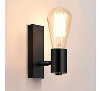 Mengjay Trade Industrial Wall Light Indoor E27 Wall Lamp Rotatable Wall Spotlights Rustic Wall Light Fixture for Bedroom Living Room Kitchen Restaurant Lounge Stair Gate Balcony Black