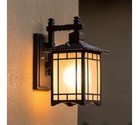 Mengjay Trade Outdoor Wall Light Exterior Retro Outdoor Light Vintage Waterproof Wall Sconce Aluminum Housing with Glass for Porch, Garden, Garage & Front Door, Matt Black