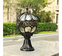 Mengjay Trade Path Light Outdoor Vintage Black Golden Base lamp Garden cast Aluminum / Glass Pillar Waterproof IP44 for Balcony Lawn Terrace Post Fence Villa E27