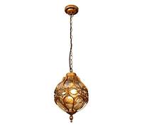 Mengjay Trade Retro Black Outdoor Pendant Lamp Waterproof Lantern E27 Adjustable Height Hanging Lamp Aluminum Chandelier Dining Room Balcony Decorative Gazebo Corridor Outdoor Ceiling Light (Gold)