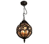 Mengjay Trade Retro Black Outdoor Pendant Lamp Waterproof Lights E27 Adjustable Height Hanging Lamp Aluminum Hanging Lights Dining Room Balcony Decorative Gazebo Corridor Outdoor Pendant Light