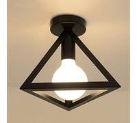 Mengjay Trade Retro Vintage Industrial Flush Mount Ceiling Light,Retro Pendant Lighting Hanging Ceiling Light Fixture Cage Lamp for Hallway Stairway Bedroom Kitchen(Bulb No Included) (A)