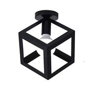 Mengjay Trade Retro Vintage Industrial Flush Mount Ceiling Light,Retro Pendant Lighting Hanging Ceiling Light Fixture Cage Lamp for Hallway Stairway Bedroom Kitchen(Bulb No Included) (B)