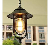 Mengjay Trade Vintage Pendant Lights Outdoor Waterproof Ceiling Lights Industrial Aluminum Glass Hanging Chandelier Lighting for Porch, Corridor, Villa, Yard, Indoor, E27,Height Adjustable (Style D)
