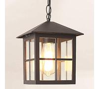 Mengjay Trade Vintage Pendant Lights Outdoor Waterproof Ceiling Lights Industrial Aluminum Glass Hanging Chandelier Lighting for Porch, Corridor, Villa, Yard, Indoor, E27,Height Adjustable (Style B)