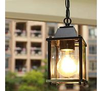 Mengjay Trade Vintage Pendant Lights Outdoor Waterproof Ceiling Lights Industrial Aluminum Glass Hanging Chandelier Lighting for Porch, Corridor, Villa, Yard, Indoor, E27,Height Adjustable (Style A)