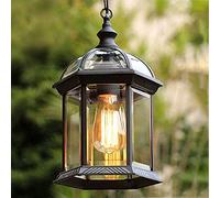 Mengjay Trade Vintage Pendant Lights Outdoor Waterproof Ceiling Lights Industrial Aluminum Glass Hanging Chandelier Lighting for Porch, Corridor, Villa, Yard, Indoor, E27,Height Adjustable (Style C)