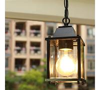 Mengjay Vintage Pendant Lights Outdoor Waterproof Ceiling Lights Industrial Aluminum Glass Hanging Chandelier Lighting for Porch, Corridor, Villa, Yard, Indoor, E27,Height Adjustable