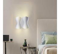 Mengjay Wall Lamp LED Indoor Modern Wall Light White/Black Up Down Light Wall Lighting Warm White Staircase Lighting 12W Corridor Lamps for Living Room Bedroom Hallway Aluminium (White, 2xFlammige)