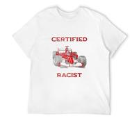 MENGJI Raygun Certified Racist Racer Boost Speedster Certified Race Retro Men's Cotton T-Shirt T-Shirt White XXL