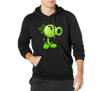 MENGJI Sixtion Age 7-16 Kid's Plants Vs. Zombies Peashooter 100% Cotton Hoodie Shirt Black S