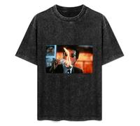 MENGJI T-Shirt Fashion Short Sleeve A Better Tomorrow Chow Yun Fat Round Neck, Short Sleeve Cotton T-Shirt Black L