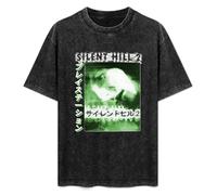 MENGJI Unisex T-Shirt Vintage Silent Hill 2 2001 Survival Horror Vide Game 100% Cotton Round Neck Black M