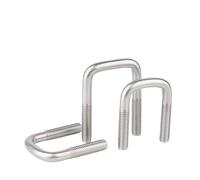 MengJiu 1-2pcs M6 M8 M10 304 Stainless Steel U-bolts Screw U-clamps Fixing Bolt Clamps Pipe Square Tubes Fasteners(M10x70x100(1pcs))