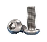 MengJiu 10Pcs TA2 Titanium ISO7380 Pan Head Hexagonal Screw Gr2 Pure Round Bolt M2-M6(10mm,M5 (10Pcs))