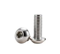 MengJiu 304 Stainless Steel Hex Socket Screw Thread Metal Machine Bolts M3 M4 M5 M6 M8 DIN912 DIN7991 ISO7380 A2 Hexagonal Allen Screws(ISO7380,10mm,M3(50Pcs))
