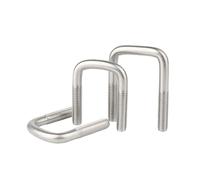 MengJiu 304 Stainless Steel U-Shaped Screw/Right Angle Square Clamp Pipe Fixing Bolt M6M8(2pcs M6X40X80)