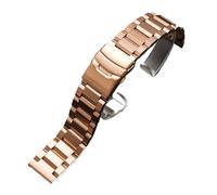 MENGKE 18/19/20/21/22/23/24/25mm Solid Stainless Steel Watch Band Metal Folding Buckle Strap Men Women Bracelet Accessories(Rose gold,23mm)