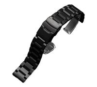 MENGKE 18/19/20/21/22/23/24/25mm Solid Stainless Steel Watch Band Metal Folding Buckle Strap Men Women Bracelet Accessories(Black,25mm)