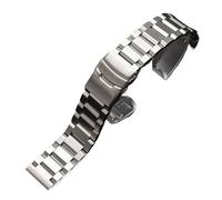 MENGKE 18 19 20 21 22mm 23mm 24mm 25mm Solid Stainless Steel Strap Watchband Metal Folding Buckle Replacement Band Watch Accessories(Silver,24mm)