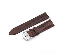 MENGKE 18mm 20mm 22mm 24mm Handmade Genuine Leather Watch Strap Vintage Black Blue Brown Green Watchbands Men's Watch Band(Dark brown,20mm)