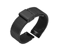 MENGKE 18mm 20mm 22mm 24mm Milanese Watchband Quick Release Watch Band Mesh Stainless Steel Strap Wrist Belt Bracelet Zwart(Black,18mm)