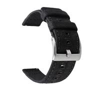 MENGKE 18mm 20mm 22mm Braided Canvas Strap Compatible With Samsung Galaxy Watch 3/4 40mm 44mm Classic 46mm 42mm Quick Release Bracelet(Black silver,18mm)