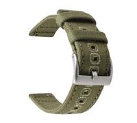 MENGKE 18mm 20mm 22mm Braided Canvas Strap Compatible With Samsung Galaxy Watch 3/4 40mm 44mm Classic 46mm 42mm Quick Release Bracelet(Army green silver,20mm)