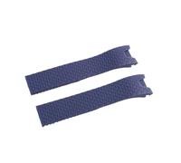 MENGKE 20mm Black Brown Blue Waterproof Silicone Rubber Wrist Watch Band Strap Replacement Compatible With Ulysse Nardin(Blue)