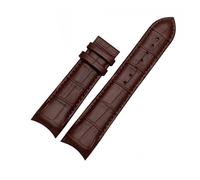 MENGKE 22mm 23mm 24mm Genuine Leather Curved End Watchband Compatible With Tissot Watch Belt 1853 COUTURIER T035627A T035407A T035439 Men's Strap(Brown-no buckle,23mm)