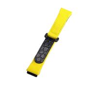 MENGKE 25MM Men Nylon Canvas Stitching Genuine Leather Watchband Compatible With Richard Strap Accessory Man MILLE Watch Band(Yellow)