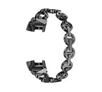 MENGKE Bling Diamond Straps Compatible With Fitbit Charge 5 Smart Watch Band Stainless Steel Wristband Metal Loop Chain Bracelet Compatible With Charge 2 3 4(Black,For charge 5)