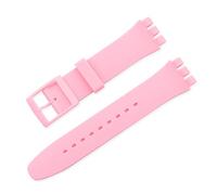 MENGKE Candy Color Silicone Strap Compatible With Swatch 12mm 16mm 17mm 19mm 20mm Transparent Fashion Replacement Bracelet Band Watch Accessories(Pink,12mm)