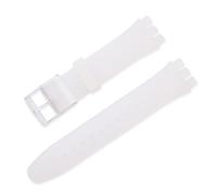 MENGKE Candy Color Silicone Strap Compatible With Swatch 12mm 16mm 17mm 19mm 20mm Transparent Fashion Replacement Bracelet Band Watch Accessories(Half transparent,17mm)