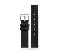 MENGKE Canvas Watch Band 18mm 20mm 22mm Khaki Watch Strap Quick Release Wristband for Replacement Watchband for Men(Black 1_18mm)