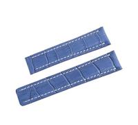 MENGKE Compatible With Breitling Avenger 20mm 22mm 24mm Genuine Leather Watch Band Strap Tools(Blue No buckle,22mm)