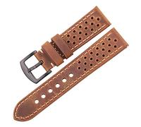 MENGKE Cowhide Watchbands 20mm 22mm Genuine Leather Vintage Wrist Strap Belt Compatible With Samsung Galaxy Watch 46mm Bracelet(Brown Black Clasp,22mm huawei 2)
