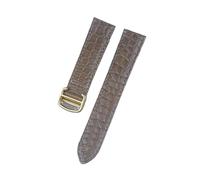 MENGKE Crocodile Leather Watch Strap Compatible With Tank London Solo Men Women Leather Watch Strap 16mm 17mm 18mm 19mm 20mm(Camel brown gold,13)