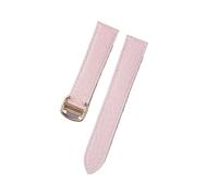 MENGKE Crocodile Leather Watch Strap Compatible With Tank London Solo Men Women Leather Watch Strap 16mm 17mm 18mm 19mm 20mm(Pink gold buckle,18)