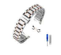 MENGKE Curved End Stainless Steel Watchband Compatible With Tissot 1853 T035 14/16/17/18/22/24mm Watch Band Women Men's Strap Bracelet(SilveryRoseGold-Cure,17mm)