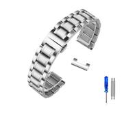 MENGKE Curved End Stainless Steel Watchband Compatible With Tissot 1853 T035 14/16/17/18/22/24mm Watch Band Women Men's Strap Bracelet(Silvery-Flat,14mm)