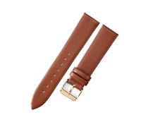 MENGKE Genuine Leather Ultra-Thin Soft Watchband Compatible With DW Men Women Blue White Brown Watch Accessorie Strap Watch Bracelet(L-brown-rose-K1,21mm)