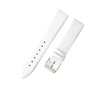 MENGKE Genuine Leather Ultra-Thin Soft Watchband Compatible With DW Men Women Blue White Brown Watch Accessorie Strap Watch Bracelet(White-steel-K1,24mm)